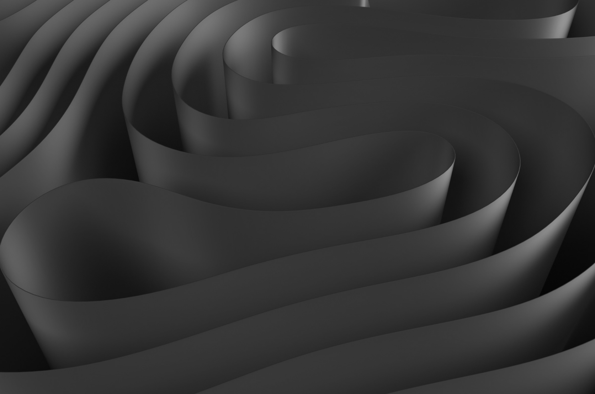 Abstract black and white curved lines.